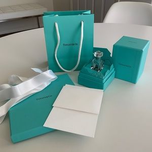 TIFFANY AND CO. GIFT BOX, GIFT BAG AND EMPTY EAU DE PARFUM BOTTLE/BOX